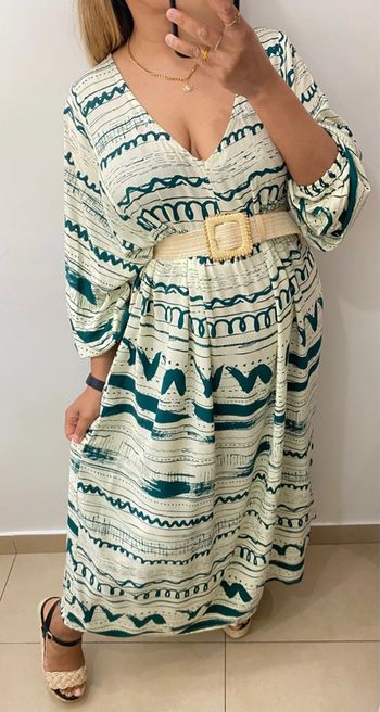 Jolie Robe longue Légère Fluide Imprimée Taille Unique