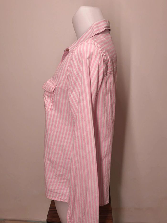 Chemise Abercrombie & Fitch Femme Taille L Rose Rayé - photo numéro 3