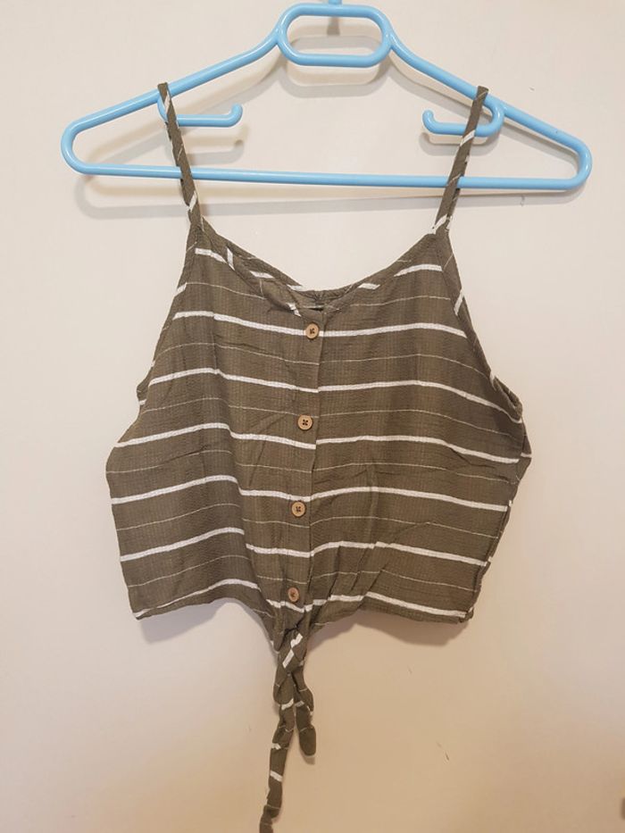 Débardeur crop top à rayures - photo numéro 2