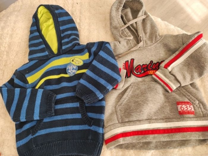 Lot pull a capuche 6 mois