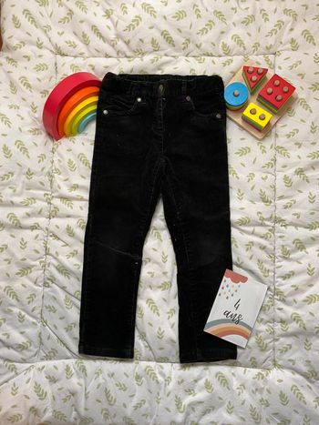 pantalon slim en velours noir taille réglable 4 ans NKY