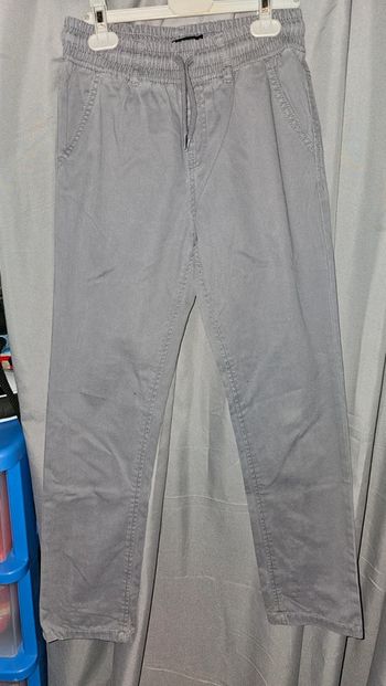 Pantalon toile gris clair taille 12 ans
