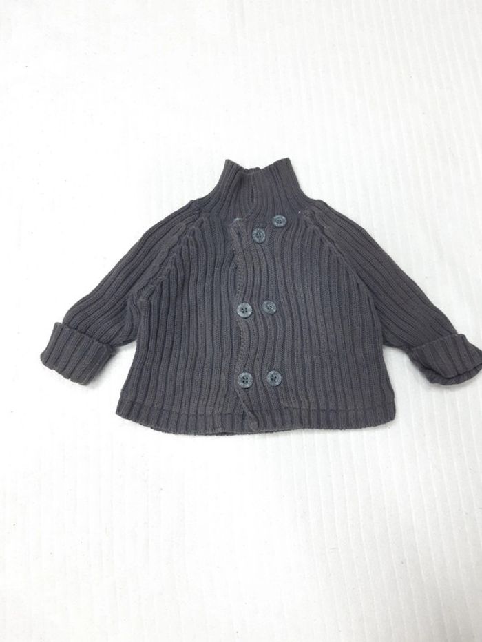 Gilet côtelé gris Obaïbi 3 mois