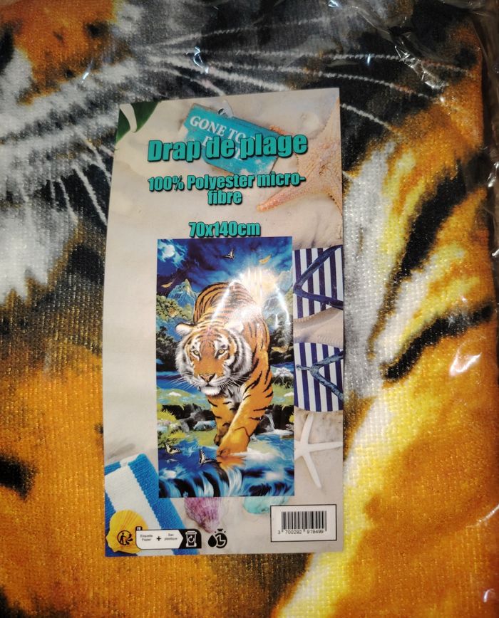 Serviette de plage tigre oeko tex - photo numéro 2