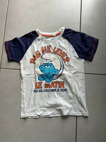 Haut pyjama manches courtes schtroumpfs 6 ans