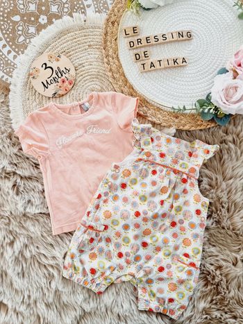 Ensemble été bébé fille 3mois barboteuse