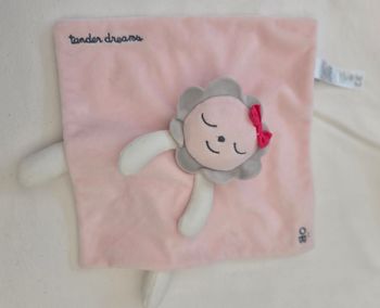 Doudou fleur carré plat rose - Tender Dreams- Obaibi