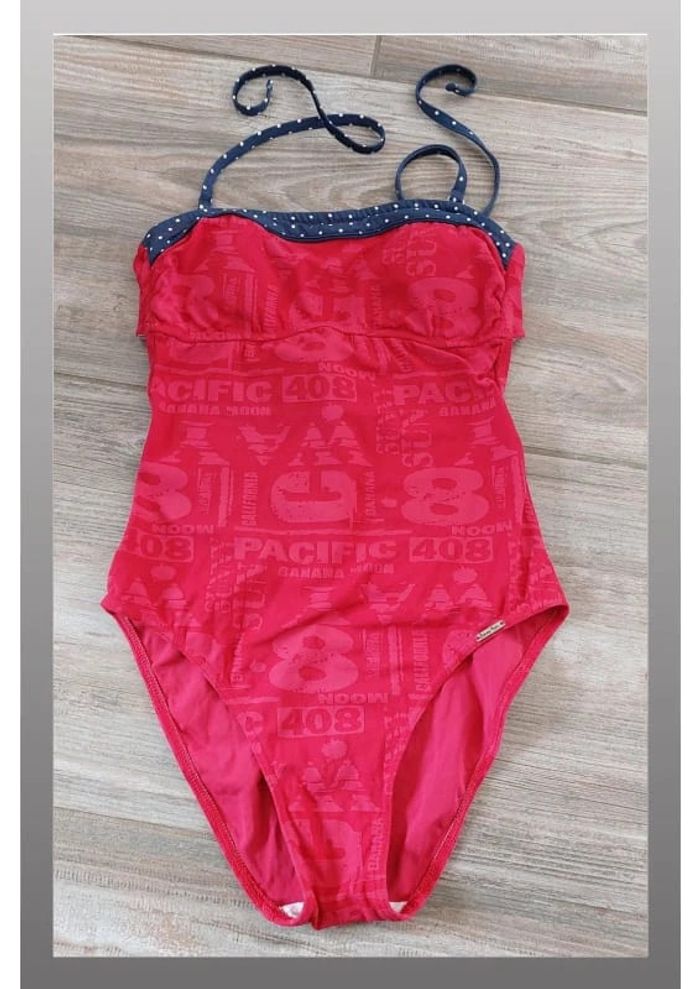 Maillot de bain une pièce rouge avec col à pois - Taille S Banana Moon