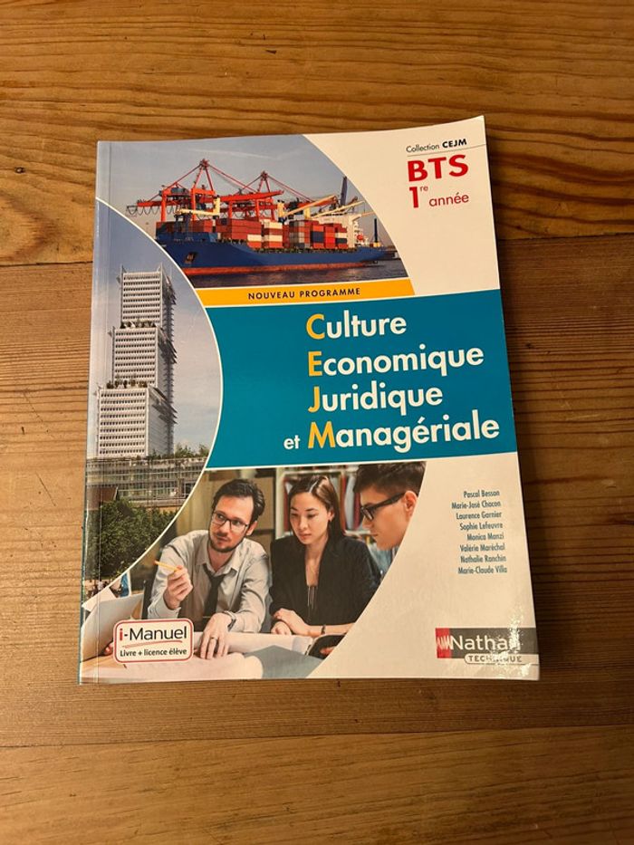 Livre BTS 1ère année Culture Économique Juridique et Managériale