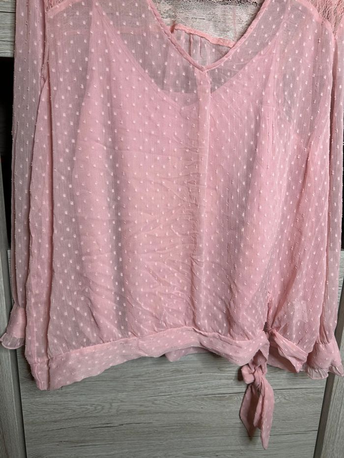 Blouse rose poudré - Taille 50 - photo numéro 3
