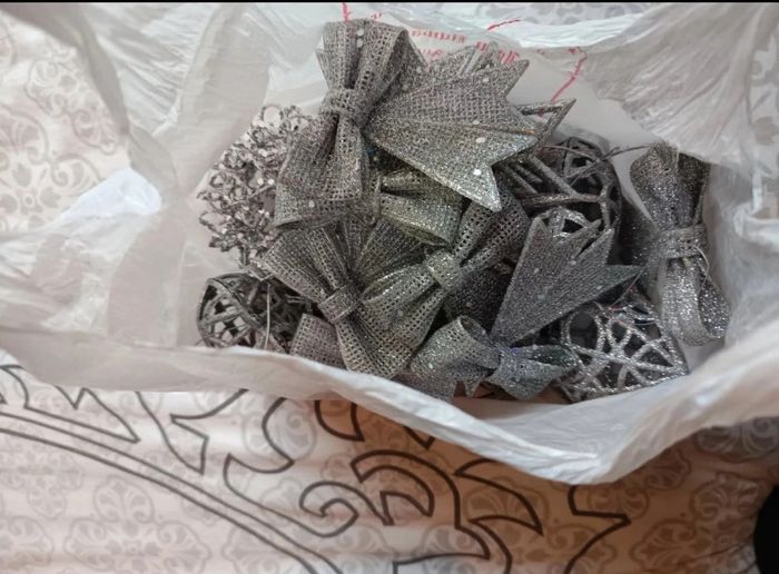 Lot décorations de Noël argenté