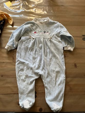 Pyjama vintage bleu et blanc 12 mois