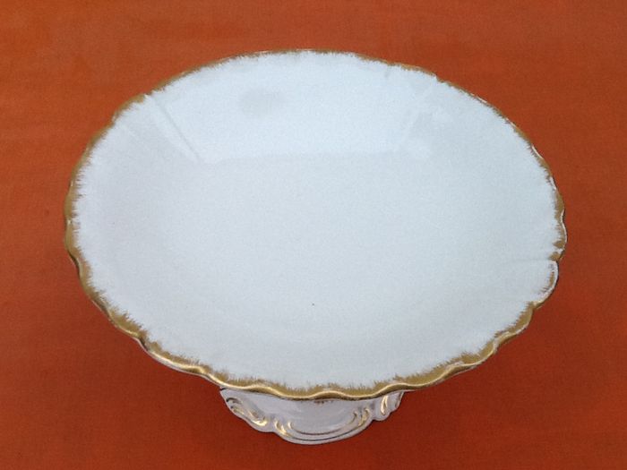 Fin XIXème Compotier sur piédouche Faïence de Sarreguemines U&C - photo numéro 3