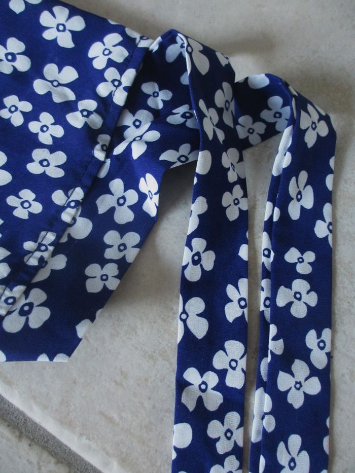 Robe été manches courtes bleue et blanche femme - Taille S - photo numéro 3