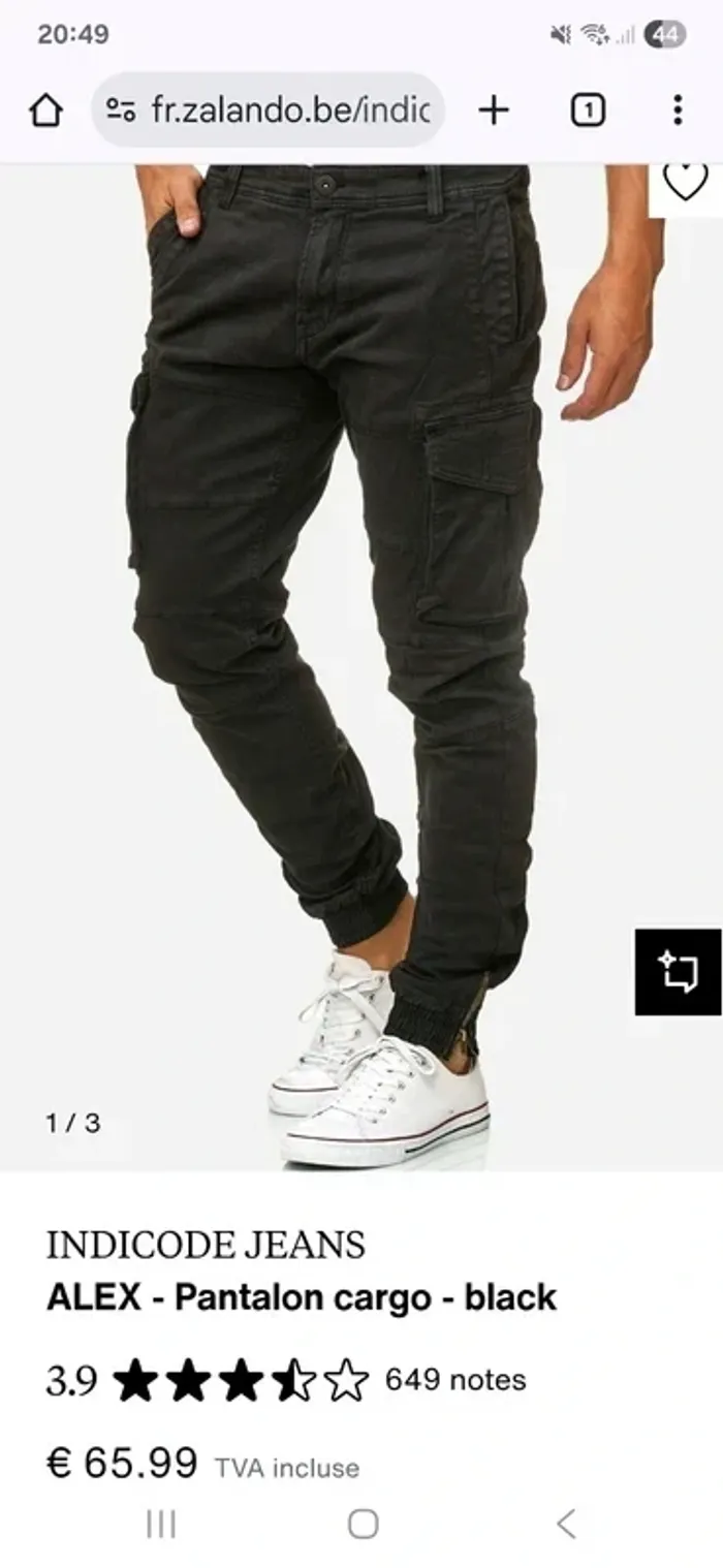 Pantalon cargo indicode noir XL - photo numéro 9