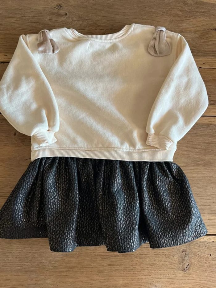 Robe fille crème et noire Zara - photo numéro 3