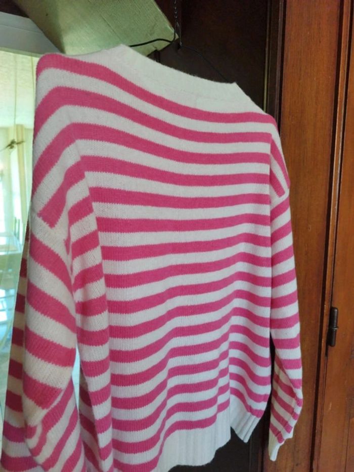 Pull sweatshirt rayures cœur vintage y2k L/40 - photo numéro 8