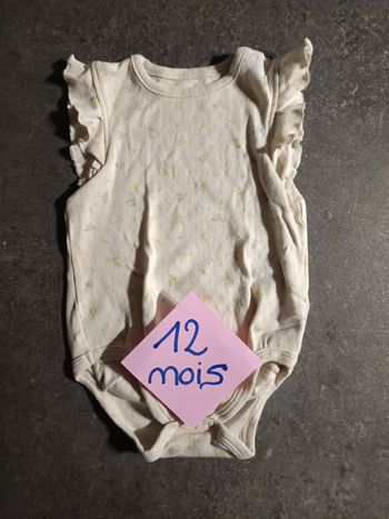 Body côtelé fleuri 12 mois
