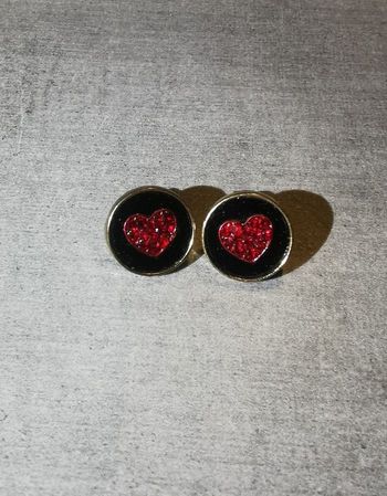 Boucles d'oreilles strass rouges