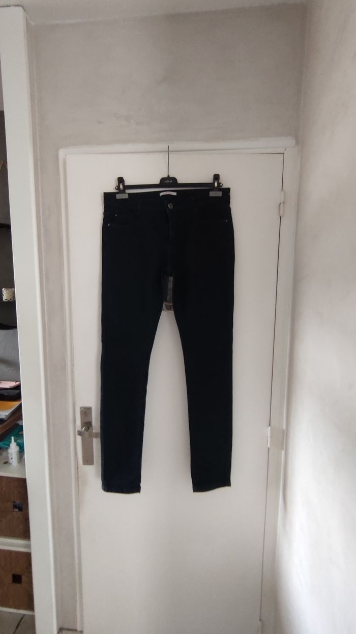 Pantalon femme jeans marque camaïeu taille 42 couleur bleu marine - photo numéro 8
