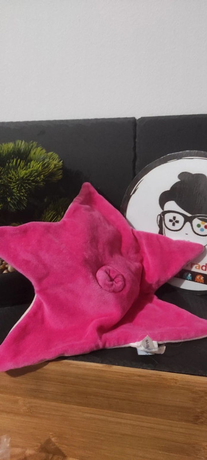 Jacadi Doudou Souris Collection Les Petites Fées Etoile Rose Beige moustache - photo numéro 2