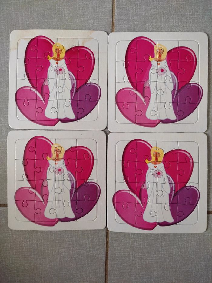 Lot de 4 puzzles mariée