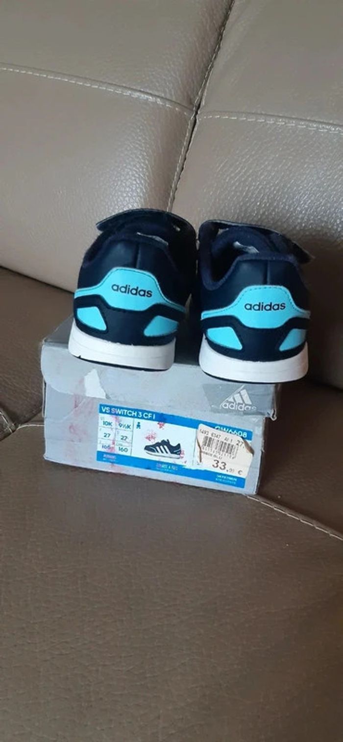 Chaussures / baskets adidas néo bleu marine/ciel pointure 27 - photo numéro 5