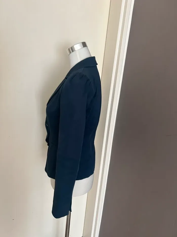 H&M, veste, blazer bleu marine, femme, taille 38 - photo numéro 5