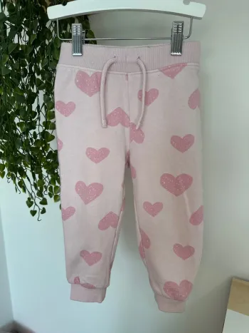 Pantalon jogging rose cœur 24mois