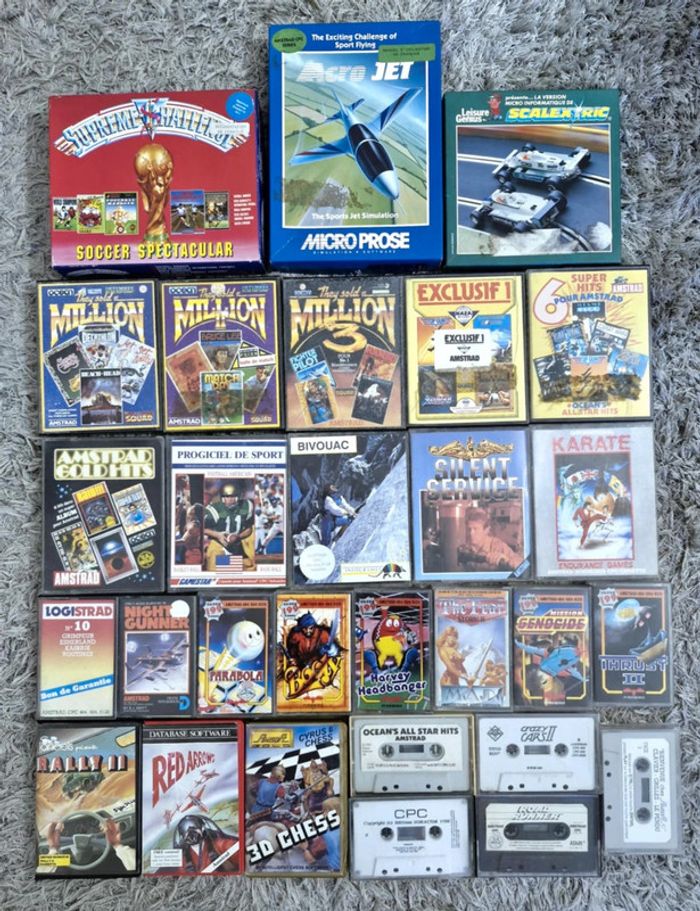 Lot de Jeux Amstrad cpc k7 cassettes