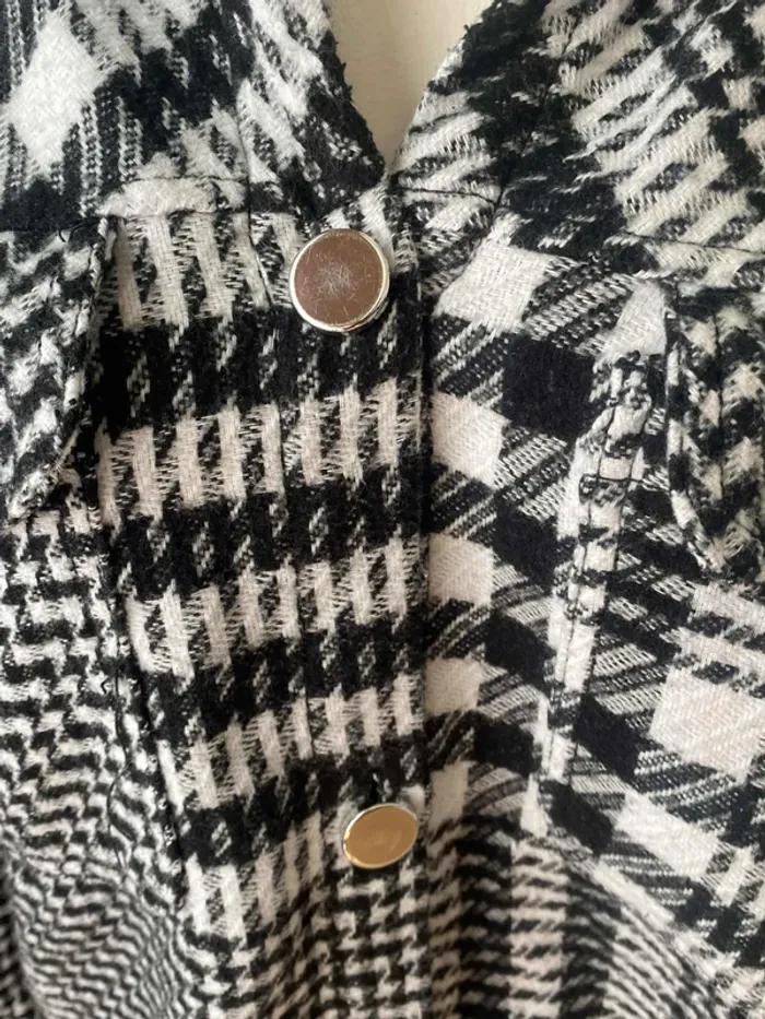 Veste chemise légère oversize carreaux/pied de poule 36 Amisu - photo numéro 3