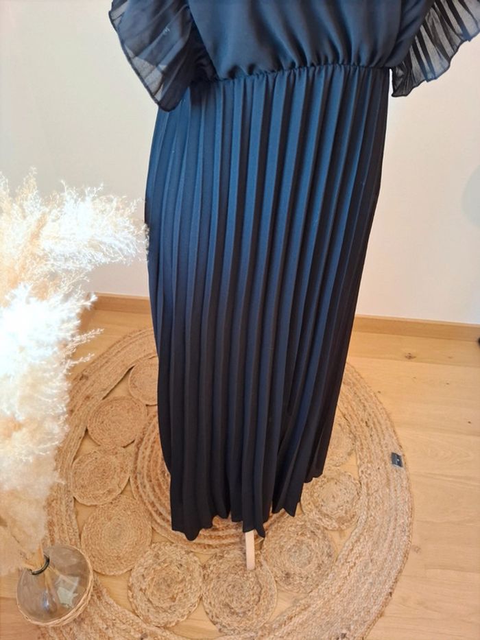 Robe longue noire cache-coeur plissée taille S/M 36/38 - photo numéro 5