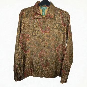 🍂 Chemise Vintage Lauren/ Ralph Lauren 100% soie - TS 🍂
