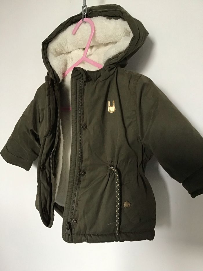 Manteau parka doublé couleur kaki - photo numéro 5