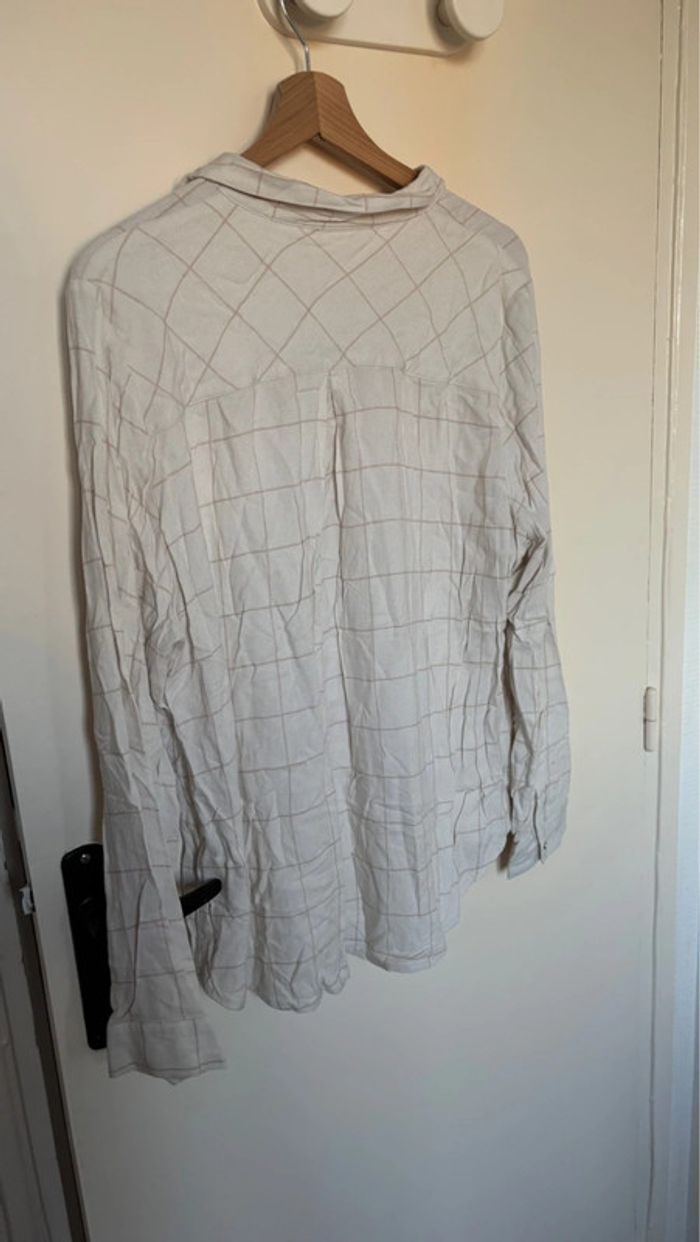 Chemise blanche à carreau Camaïeu taille 46 en bon état - photo numéro 3