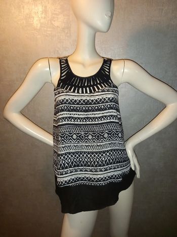 débardeur fluide noir et blanc mosquitos taille 36