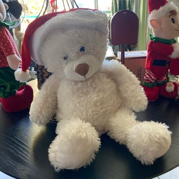 Ourson blanc de noël 35 cm