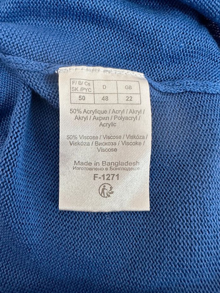 Pull bleu zippé – Taille 50 - photo numéro 7