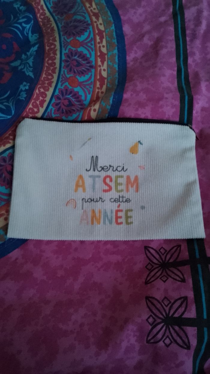 Pochette, trousse Merci ATSEM pour cette année - photo numéro 2