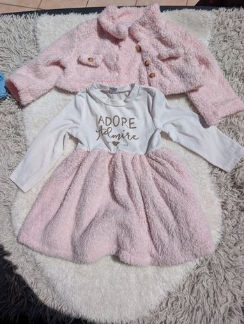 Robe + gilet fille 18-24 mois