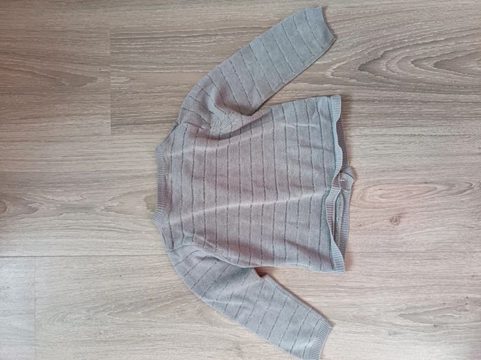 Gilet gris argenté Tissaia fille 12 mois - photo numéro 5