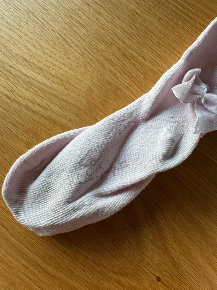 Lot 2 paires de collants un rose pâle / un noir et gris - Taille 2 Ans (pointure 19/22) - photo numéro 8