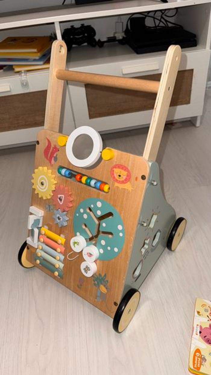 Trotteur Bébé en Bois, Chariot de Marche Bebe en Bois, - photo numéro 6