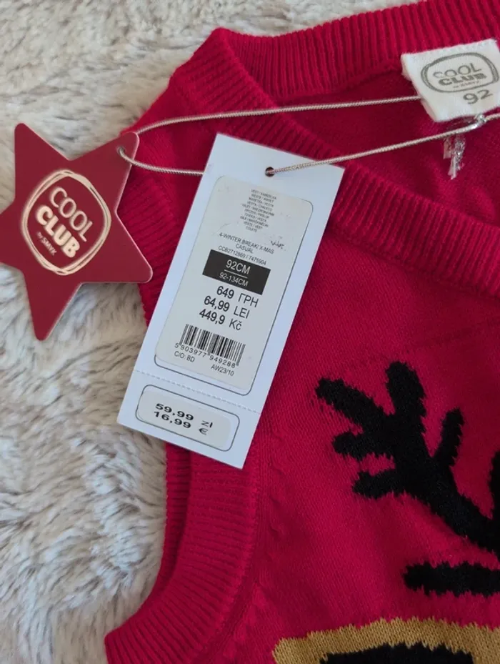 Pull sans manche theme noel neuf cool club 2 ans - photo numéro 5