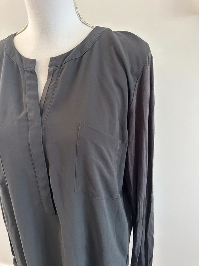 Blouse bi matière grise Milano Italy TXL 42 - photo numéro 2