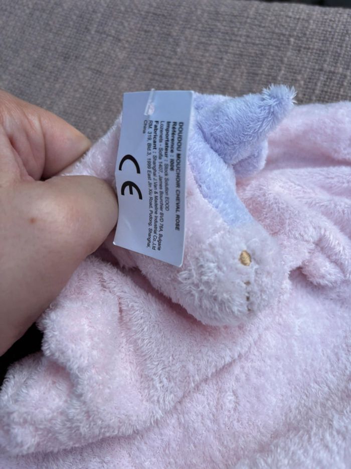 Doudou licorne tout doux rose et parme - photo numéro 2