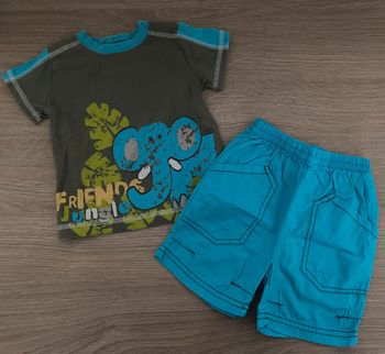 Ensemble été t-shirt manches courtes et short 6 mois