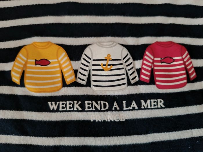 T-shirt épais / pull léger marinière week-end à la mer - photo numéro 2