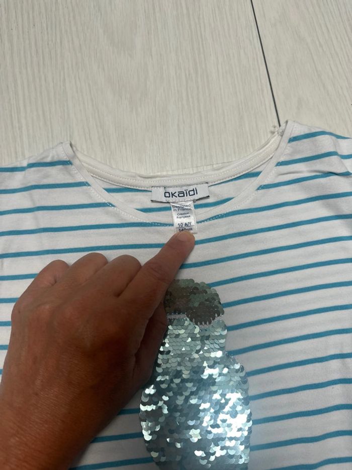 T-shirt sequin, réversible, Okaïdi, 10 ans - photo numéro 3