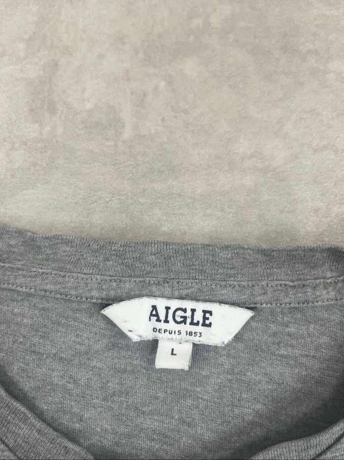 T-shirt Aigle uni gris à col rond - photo numéro 2
